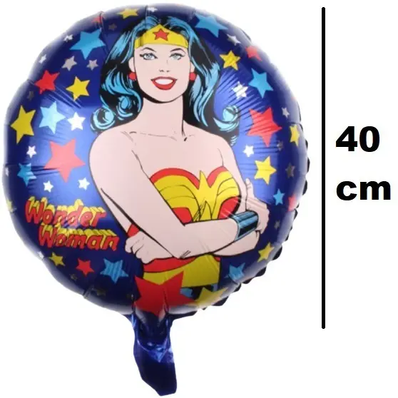Bouquet Globos Cumpleaños Mujer Maravilla Pequemoon 60cm Metalizado