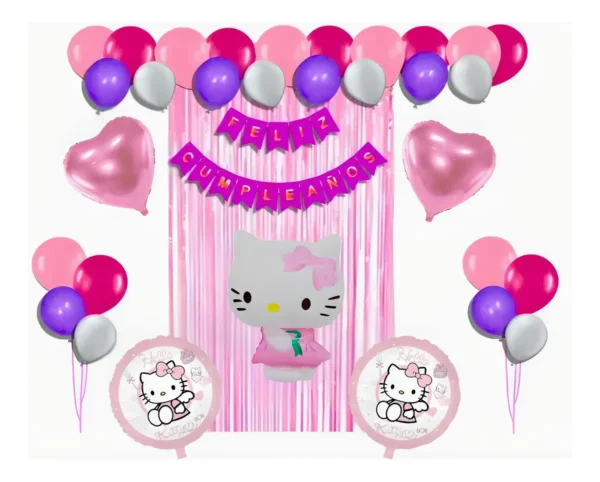 Kit Decoración Fiesta Feliz Cumpleaños Hello Kitty