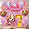Kit Decoración Skye Huellitas Globos Metálicos + Numero