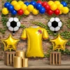 Kit Decoración Fiesta Fútbol Colombia Globo Cortina Tricolor