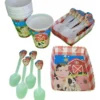 D_NQ_NP_2X_962136-MCO107037026747_022026-F Kit Decoración Granja Animalitos X36 Vasos + Plato + Cuchara