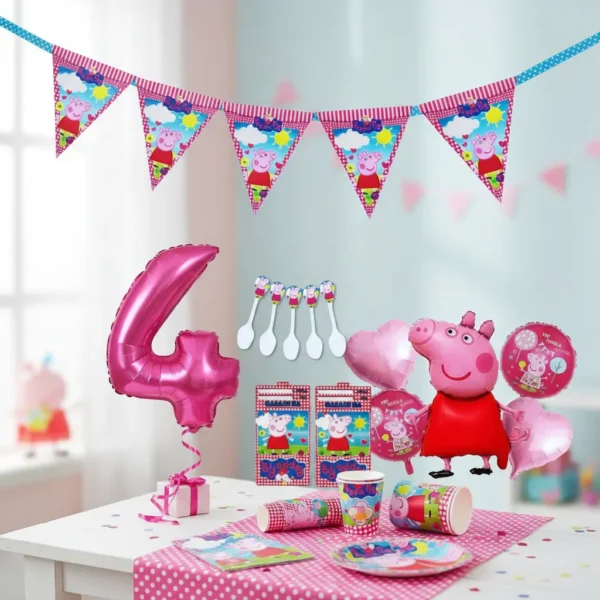 Kit Decoración Peppa Pig X24 + Bouquet + Numero
