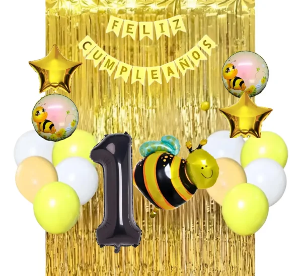 Kit Decoración Cumpleaños Globos Temática Abeja