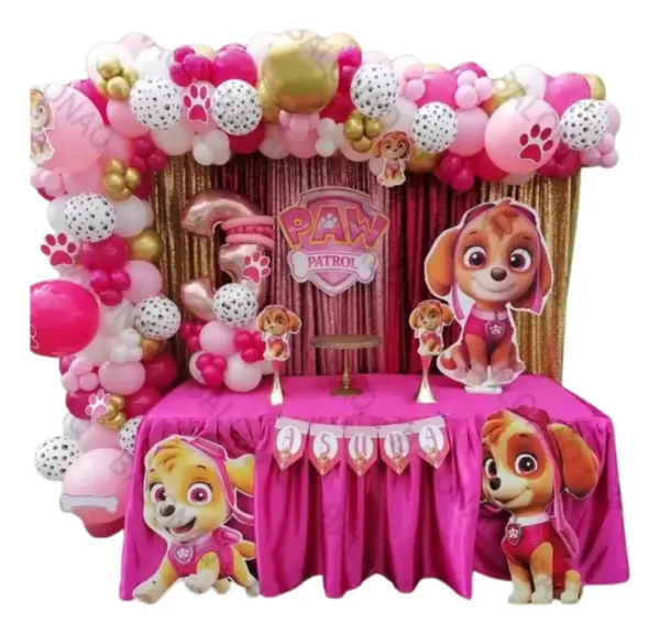 Kit De Decoración Fiestas Temática Skye Paw Patrol 112pzas