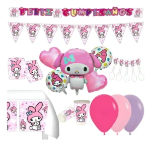 D_NQ_NP_2X_986272-MCO110468862740_052026-F (1) Kit Decoración My Melody X 12 + Bouquet Globos X 5 Piezas