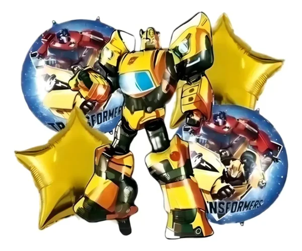 Bouquet de Globos Transformers Dorado para Fiesta Infantil